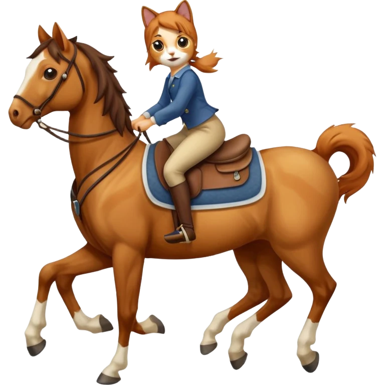 cat riding a horse emoji