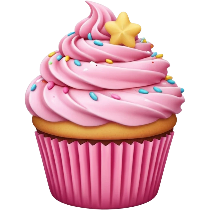 Cupcake with pink icing emoji