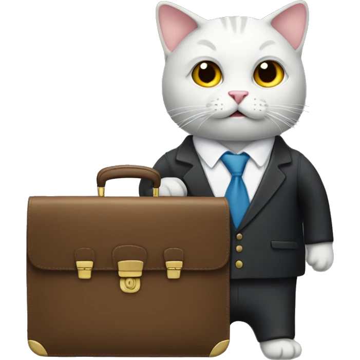cat with a suit and a briefcase emoji