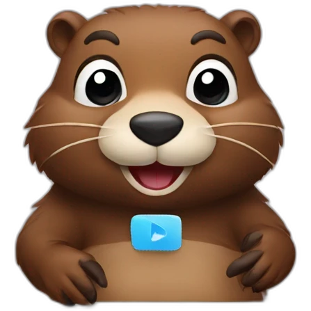 beaver having a video call meeting emoji