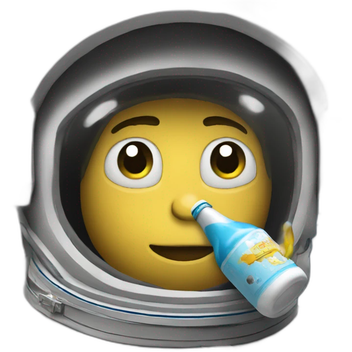 Armstrong drinking béer on the moon emoji