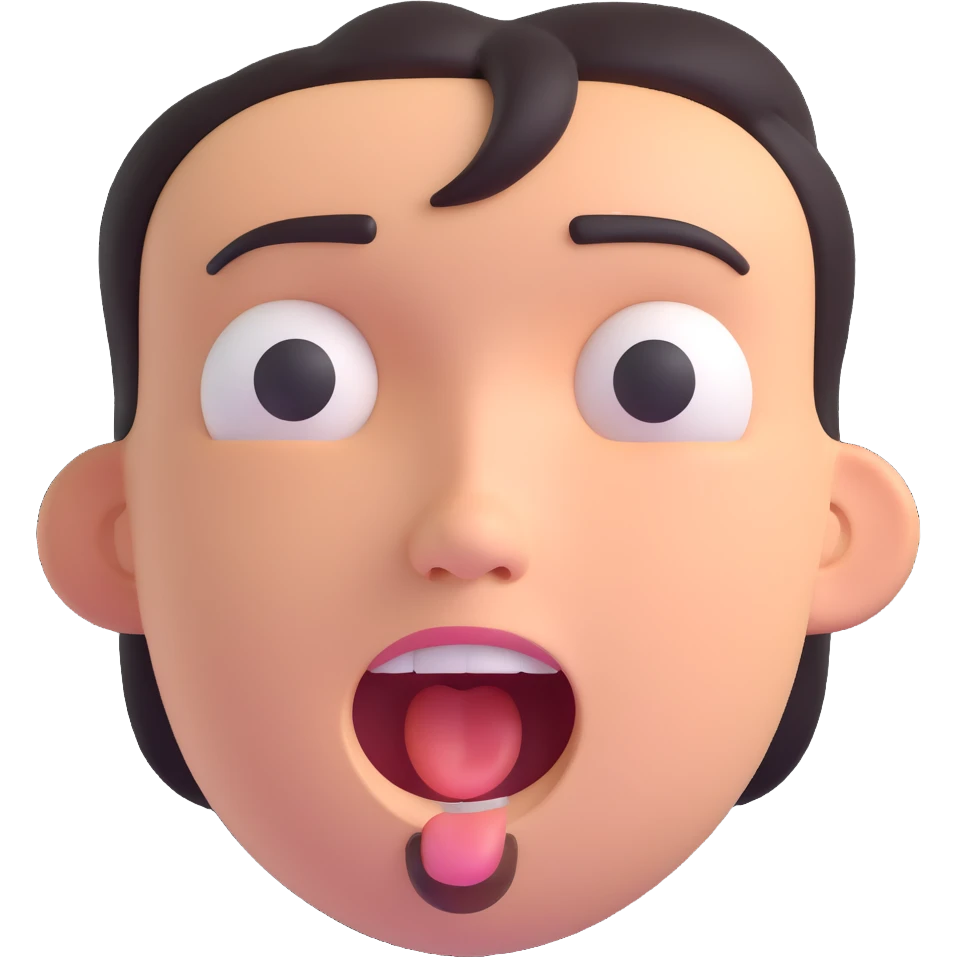 laughing face, tilted head emoji