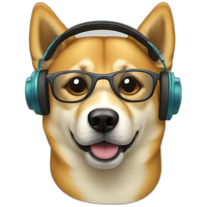 doge with headphones emoji