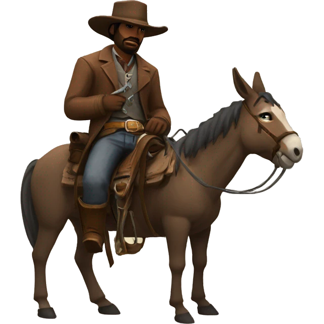 Wildwest outlaw with an donkey (RDR2 stil) emoji