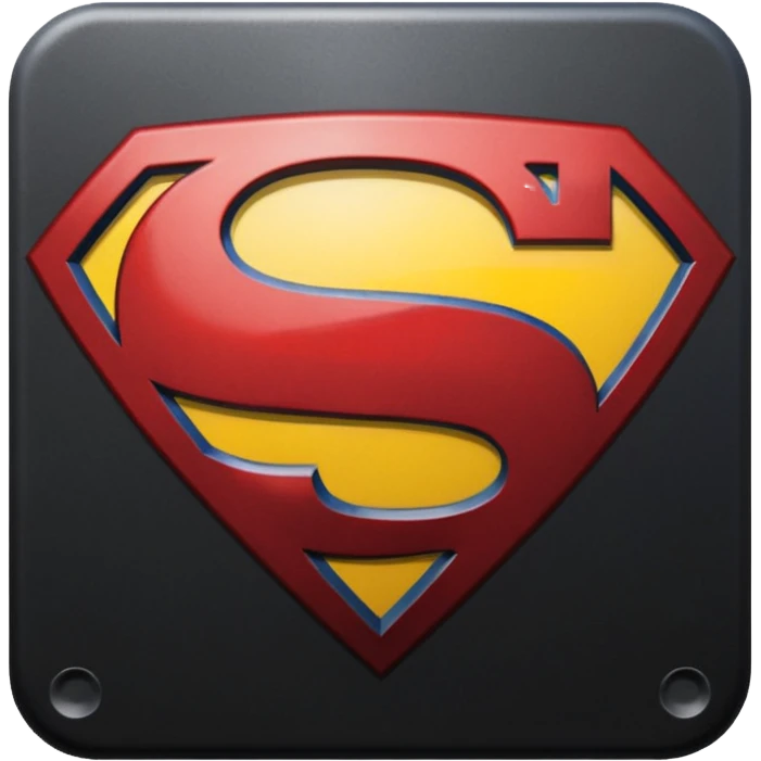 Superman Symbol Man of Steel black emoji