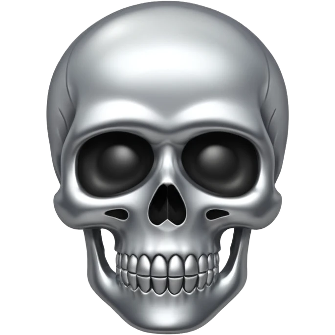 silver chrome scull emoji