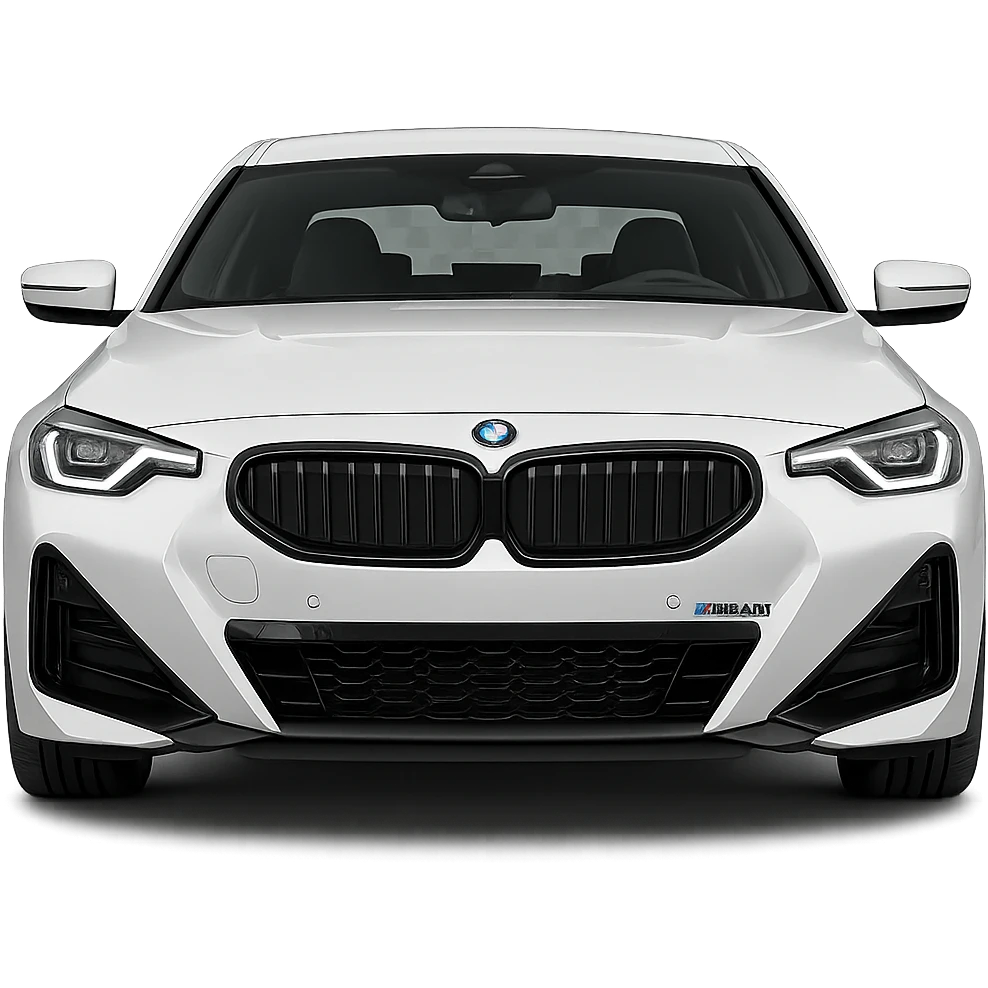 white BMW M240i G42 front view realistic icon style emoji
