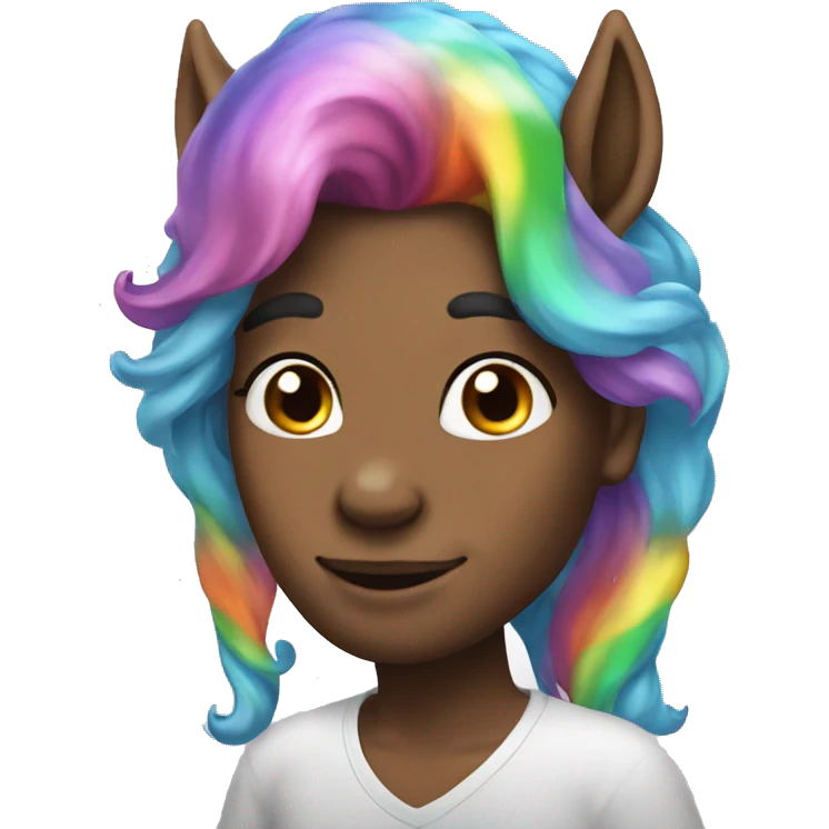  unicorn with rainbow hair emoji