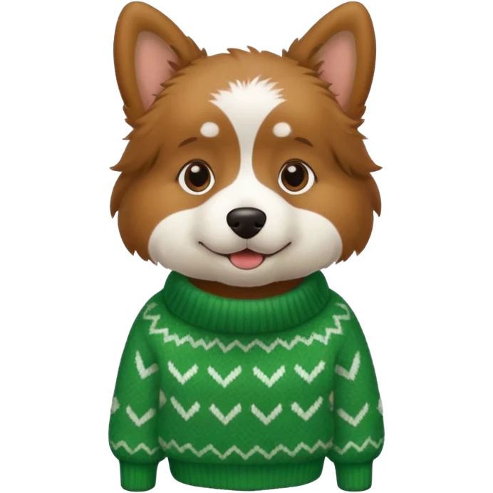 dog wear a green sweater emoji
