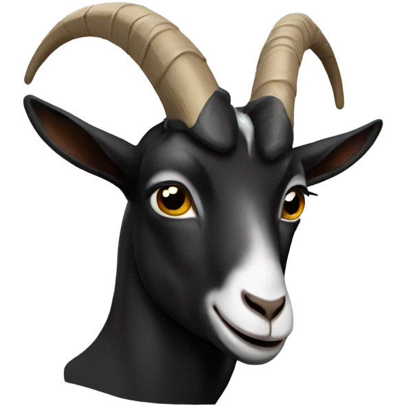 Goat with horns wearing a black hoodie emoji