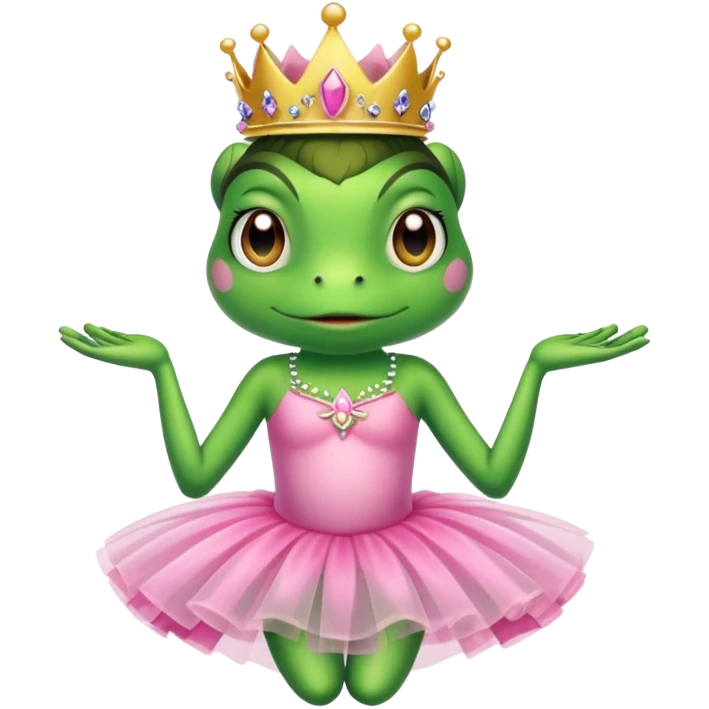 Princess Frog with Pink Tutu emoji