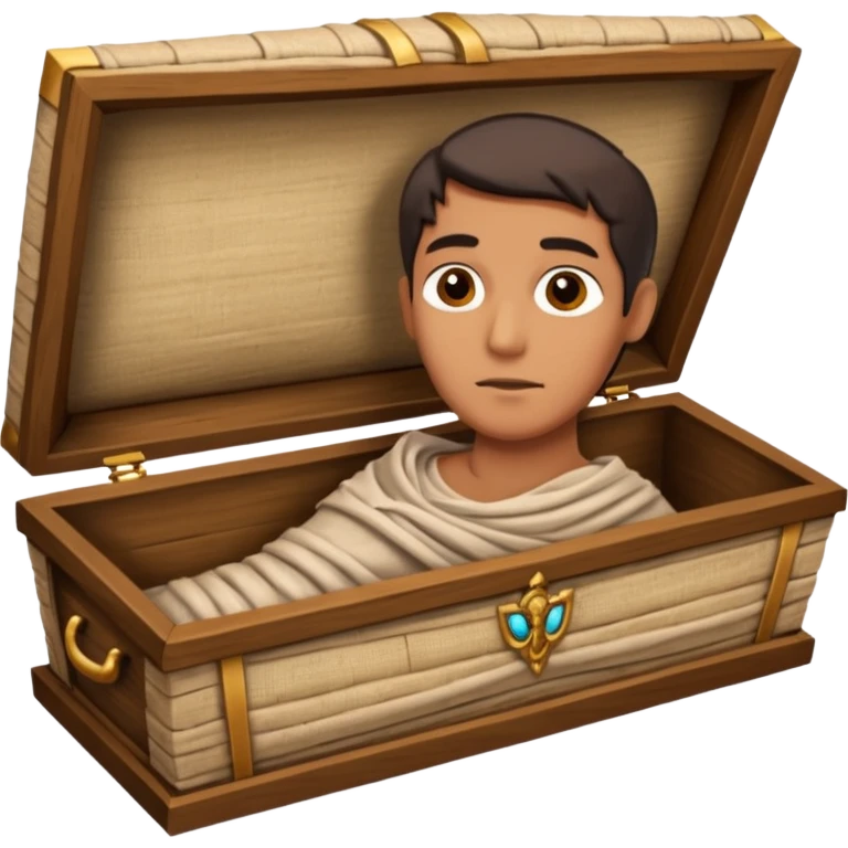 mummy coffin with a guy in it emoji