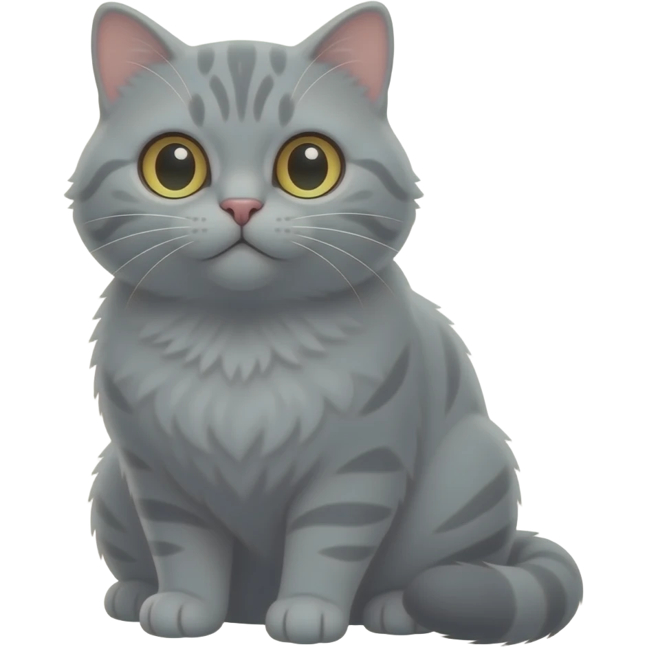 Grey Fat cat emoji