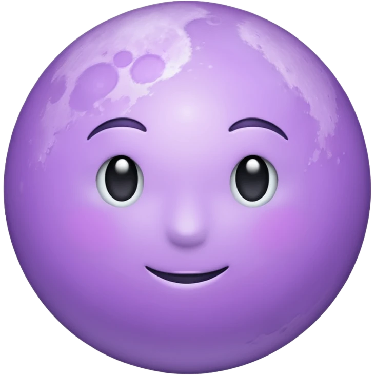 realistic Light purple moon emoji
