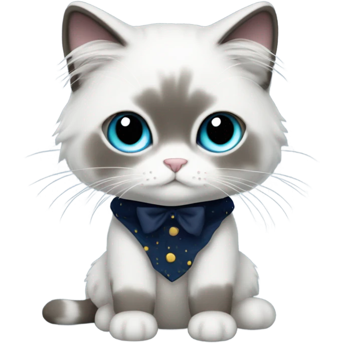 Ragdoll cat with night time outfit  emoji