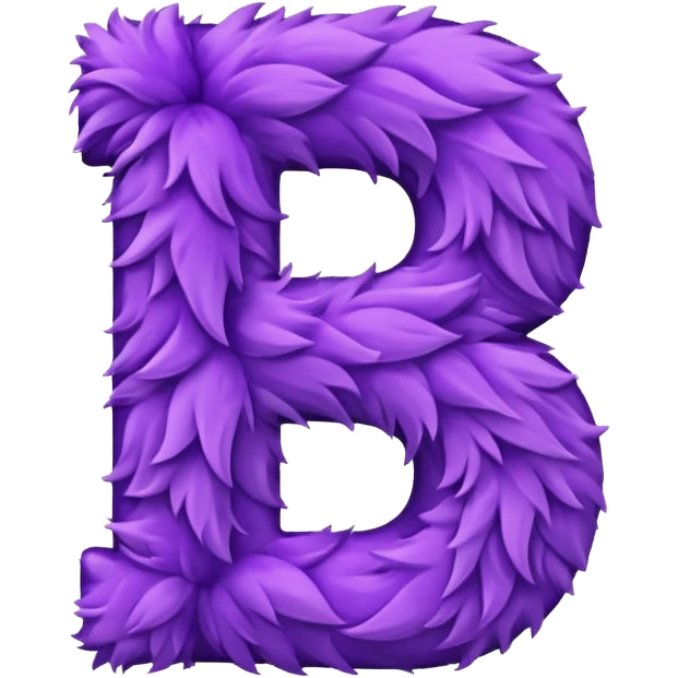 The fluffy letter S is purple in color emoji