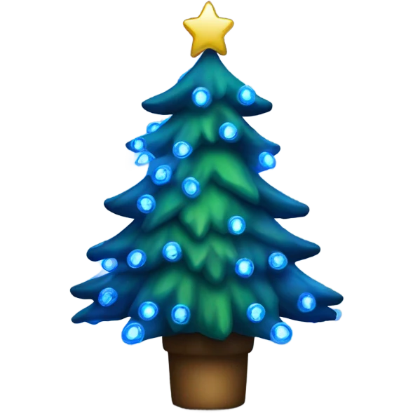 Christmas tree with blue lights emoji