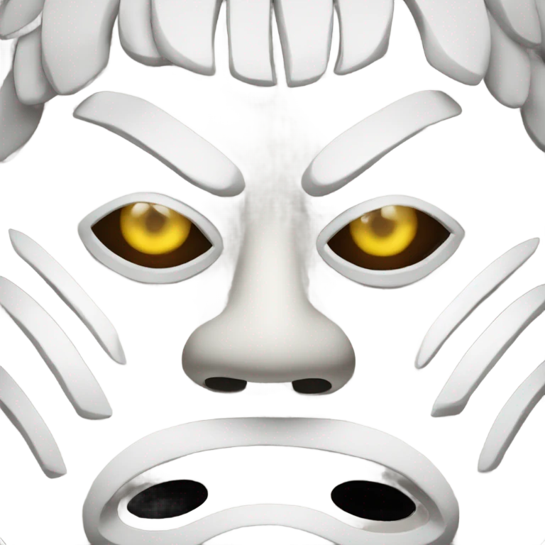 African mask angry, white eyes emoji