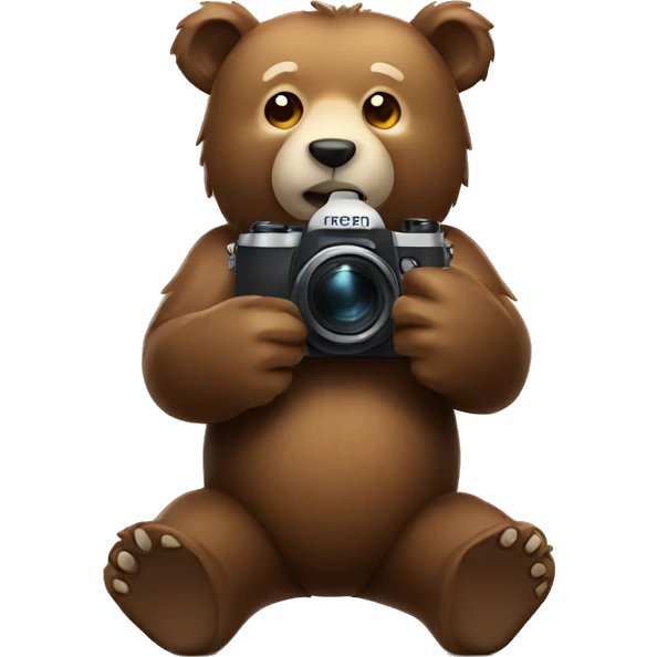 Bear taking photo emoji