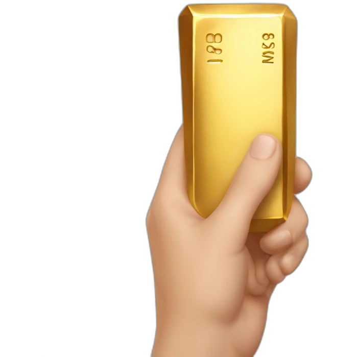 gold bar in hand emoji