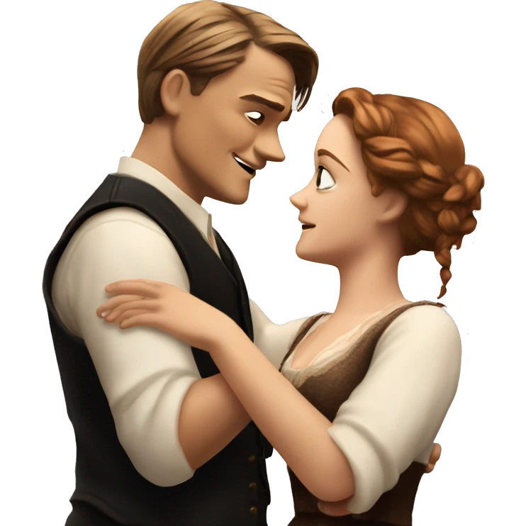 jack dawson and rose from titanic stretches out her arms emoji