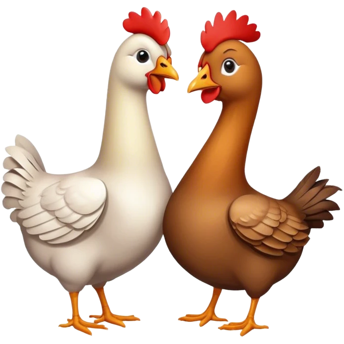 A chicken and a goose in love  emoji