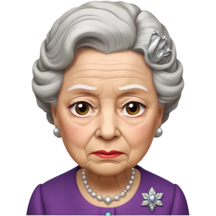 La reine Élisabeth 2 en moche et aigri  emoji