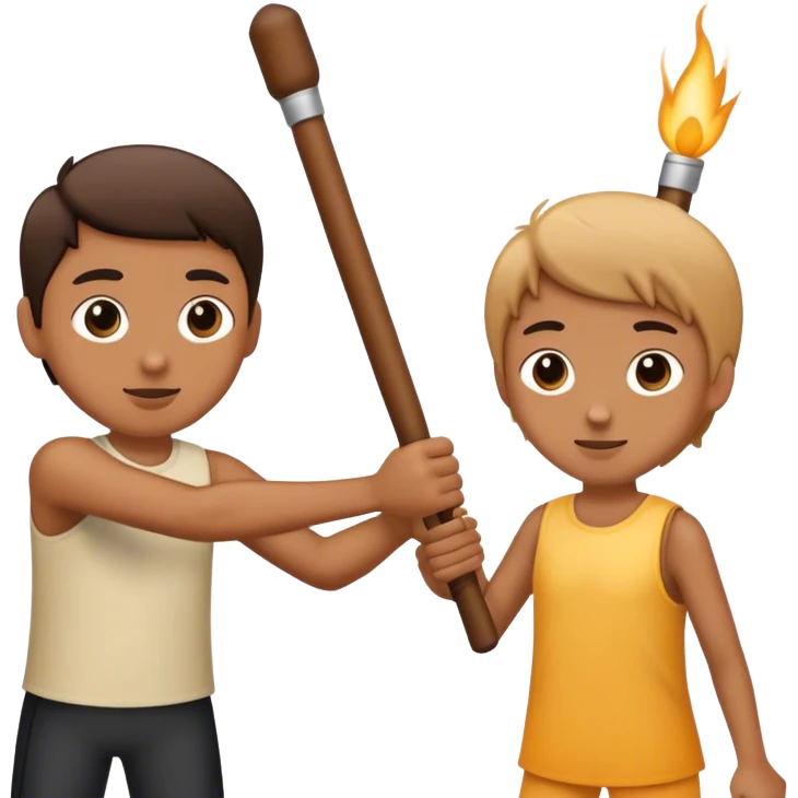 Show the baton being passed off like in a relay race emoji
