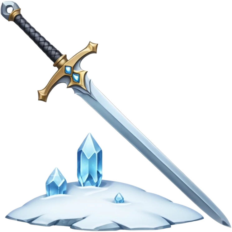 sharp sword in snow, emoji