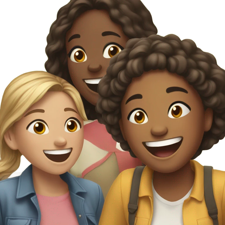 girls enjoying a sunny day diverse emoji