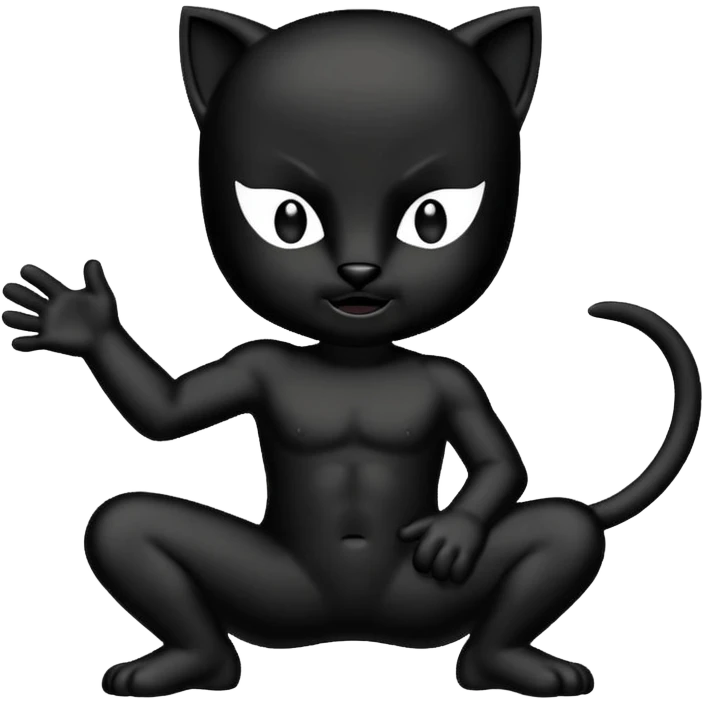 Pantera negra cuerpo pequeña tipo whatsapp silueta emoji