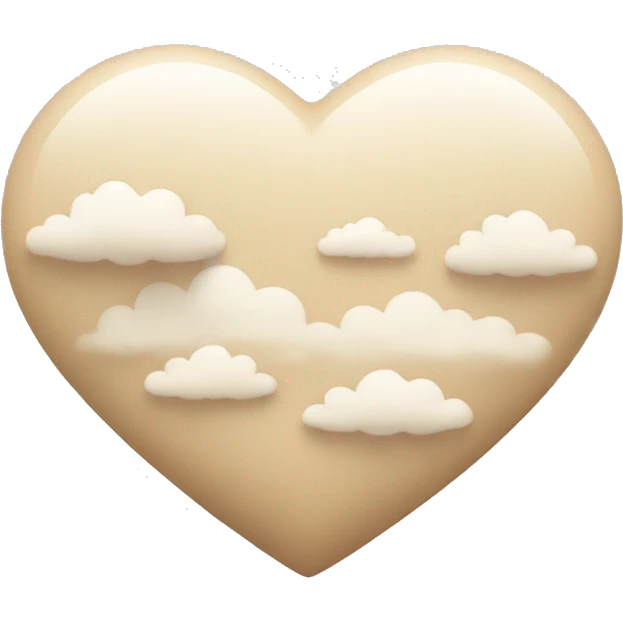 beige heart with clouds emoji