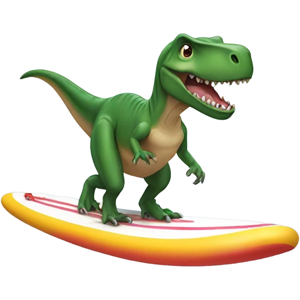 Trex on surf board emoji