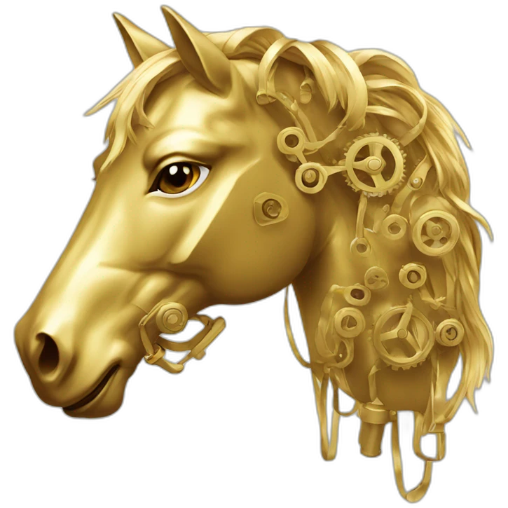 Mechanical golden  horse emoji