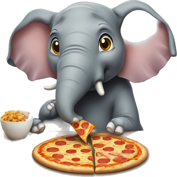 elephant eating pizza emoji