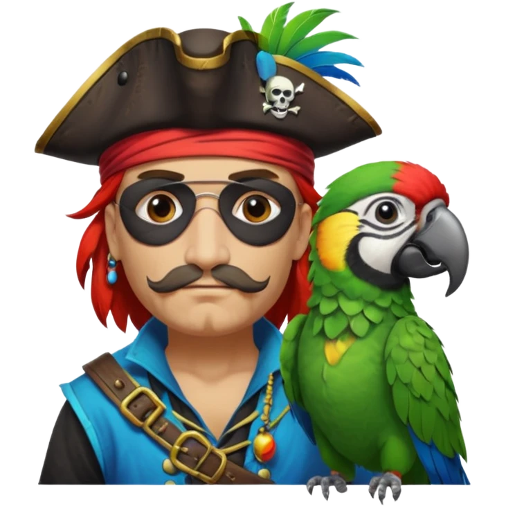 pirate and parrot emoji