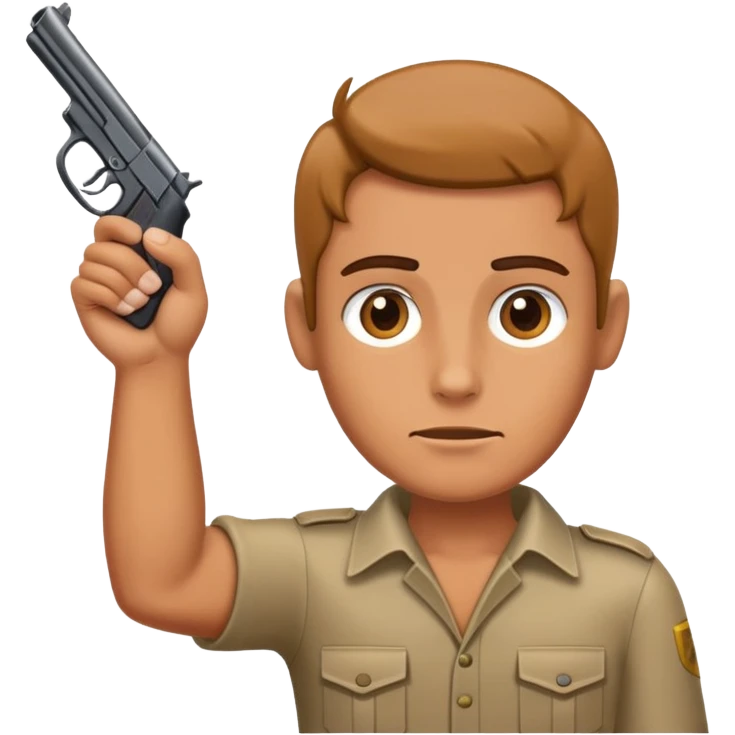 Someone holding a gun shape with their fingers to there head emoji