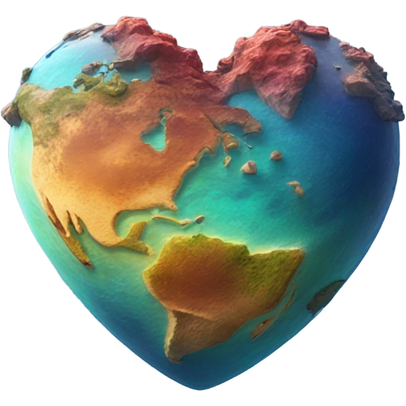 planet with heart emoji