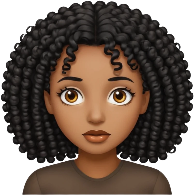 black female specializing in many things with curly hair emoji