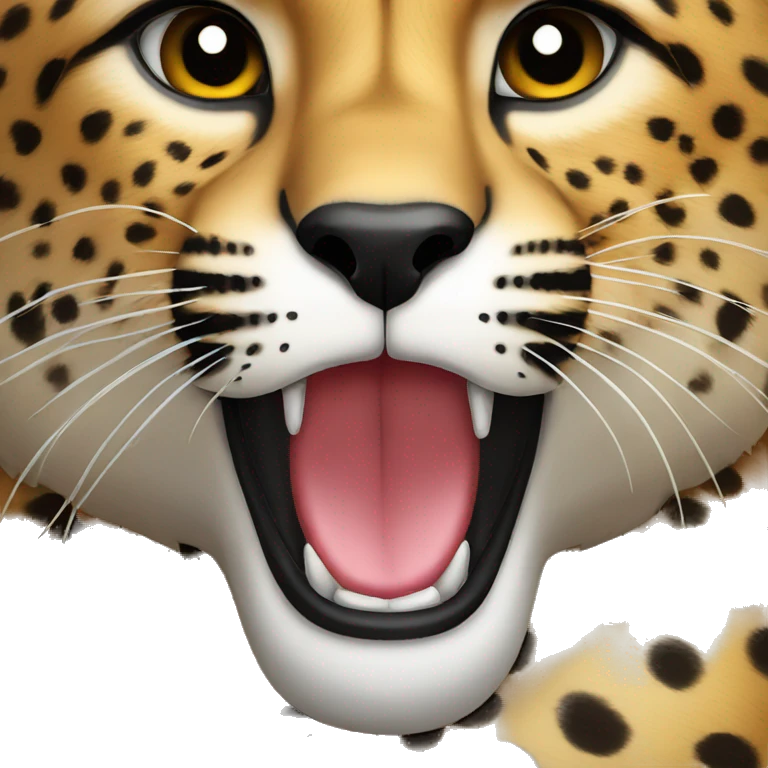 cheetah kissing mouth emoji
