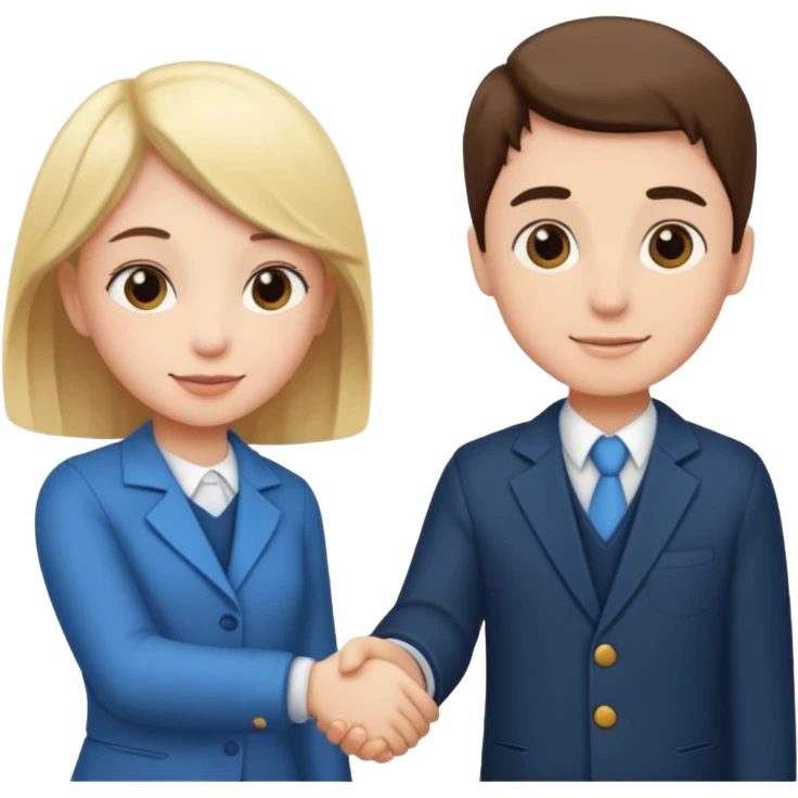 boy and girl shaking hands emoji