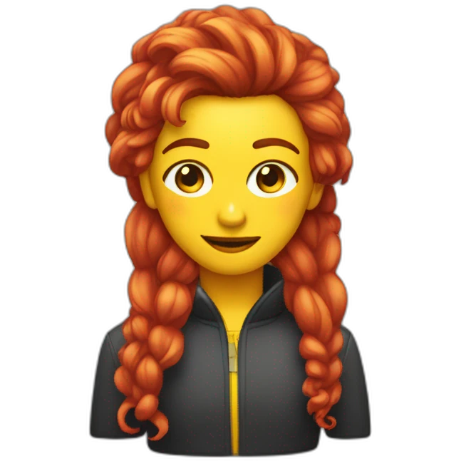 Personne qui a les cheveux jaune avec pointe rouge emoji