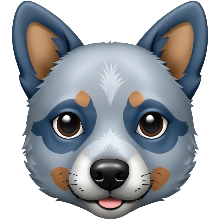 Blue heeler gray with black patch on face  emoji