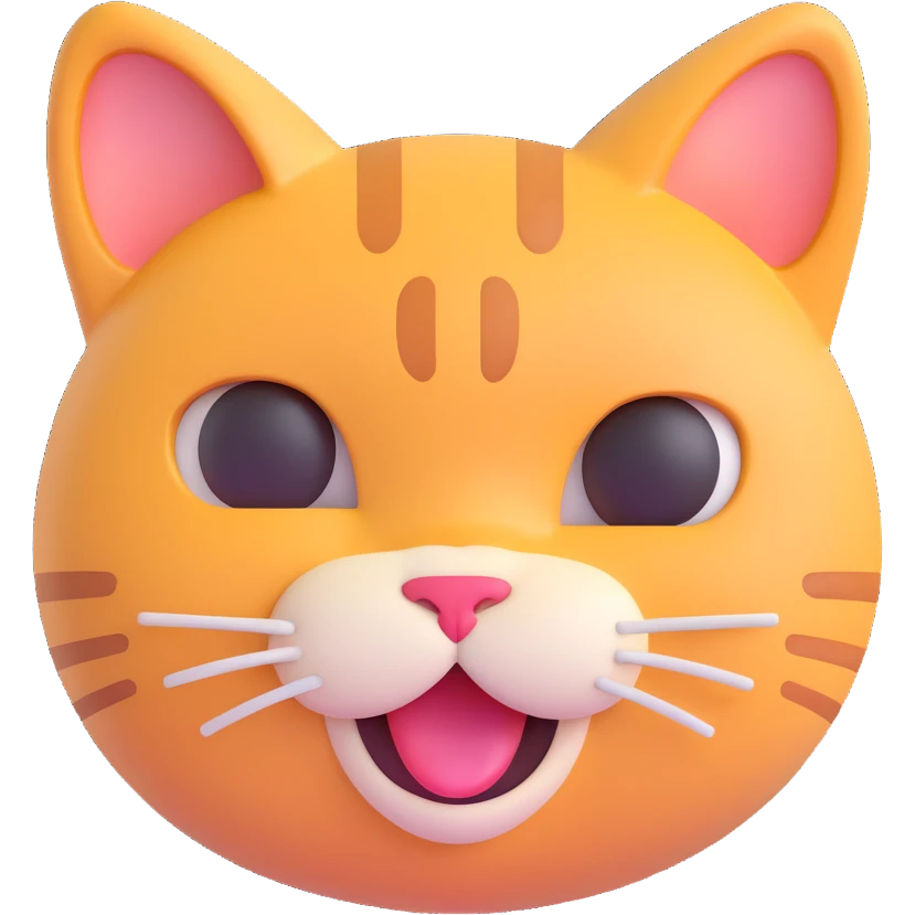 cute cat face emoji with :3 expression emoji