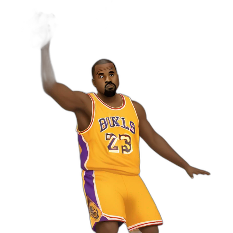 Kanye west dunking a basketball emoji