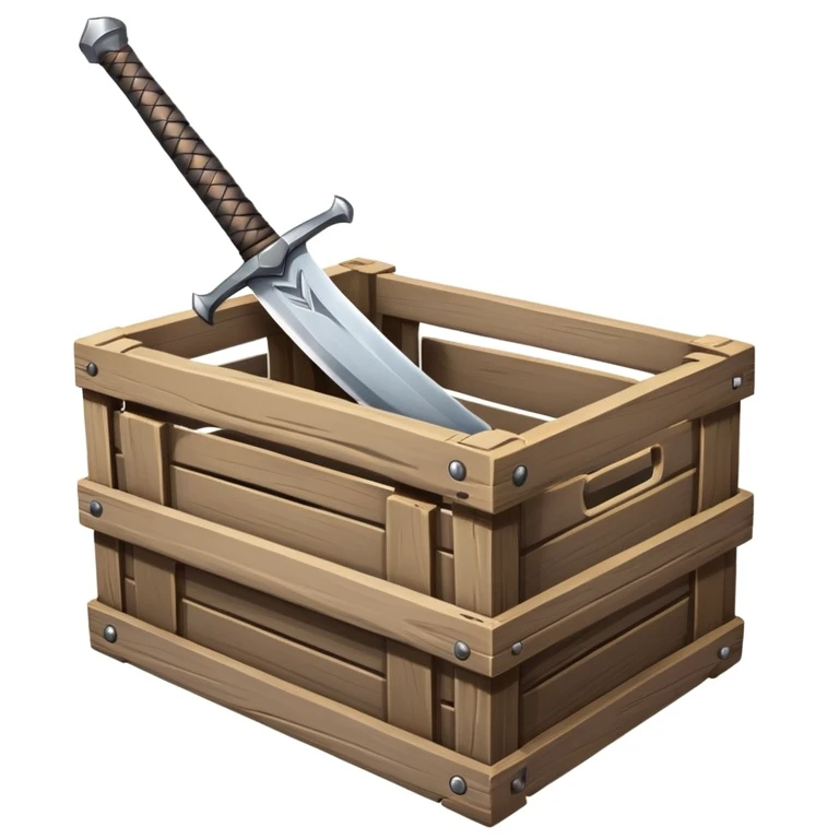 a crate with a sword emoji