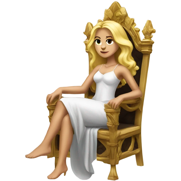 Blonde goddess on throne  emoji