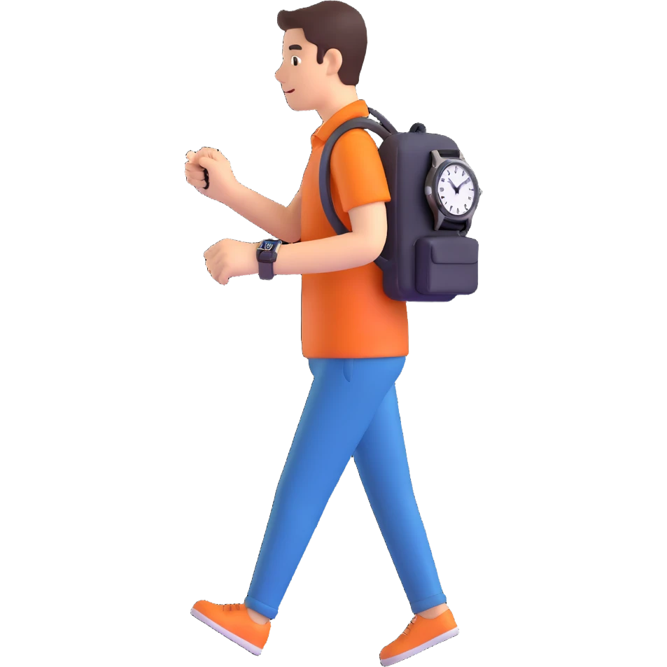 Worried person checking the time on their watch in a hurry. emoji