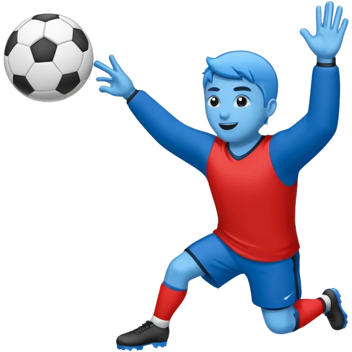 
 “Goal” sign comic style blue (#00A3E0) and red (#F9423A)  emoji