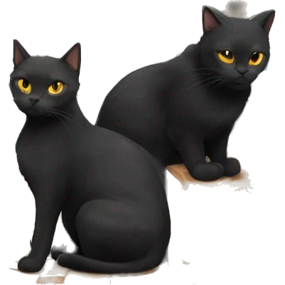 black cat and ginger cat playing chess  emoji